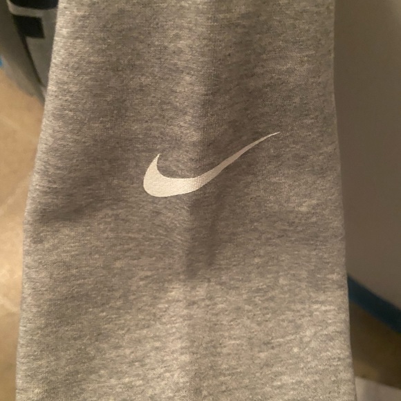 Nike Just Do It Hoodie Gray Black Large Pullover Fleece Swoosh Logo Streetwear - Picture 3 of 5